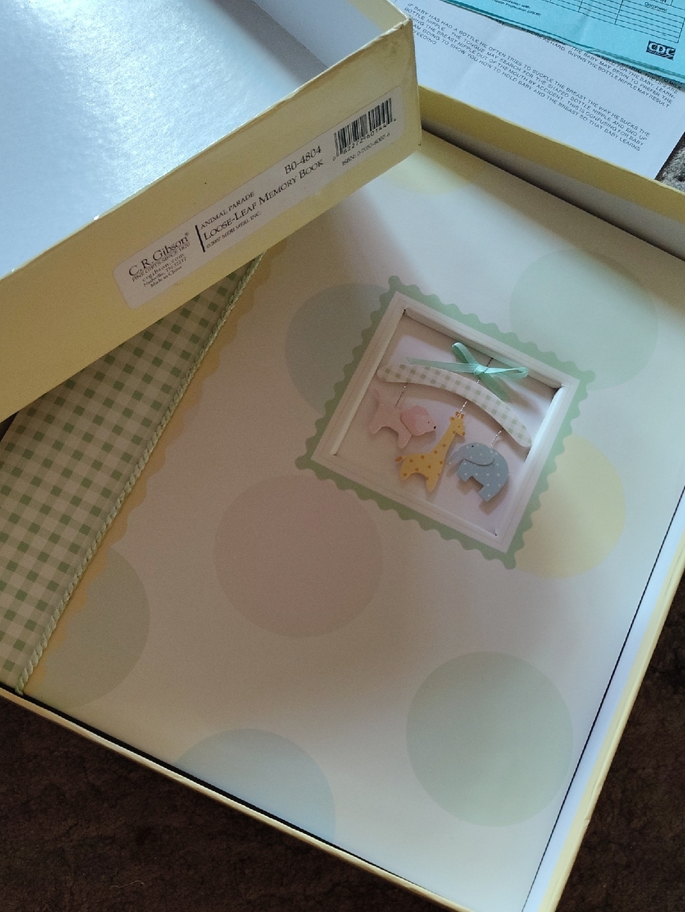 Baby Memory Book with Pastel Animal Mobile